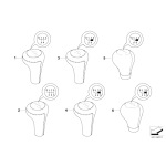 Gałka zmiany biegów skóra M 5 biegów BMW E46 316i 318i 318d 320d 320i 323i 325i 328i 330i 330d 330xi 330xd - 25117896031