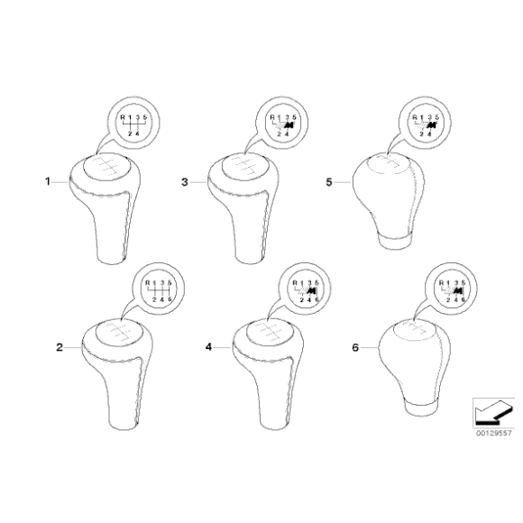 Gałka zmiany biegów skóra M 5 biegów BMW E46 316i 318i 318d 320d 320i 323i 325i 328i 330i 330d 330xi 330xd - 25117896031