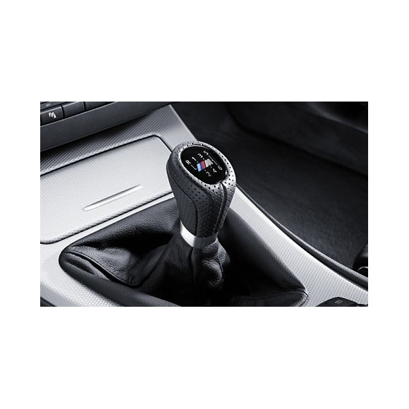 Gałka zmiany biegów skóra M-technic BMW E91 E92 E93 - 25118037308