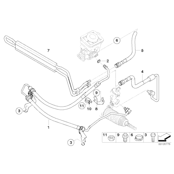 Przewód powrotny ukł. kierowniczego BMW X3 E83 2.0d - 32413428383