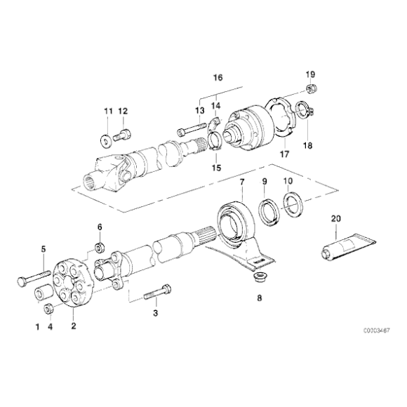 Przegub wału BMW BMW E32 730i E34 530i E38 725tds 728i 730i E39 520i 525tds 523i 528i - 26111229093