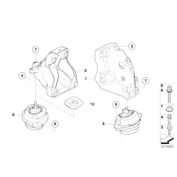Poduszka silnika prawa BMW E83 X3 1,8d 2,0d - 22113453257