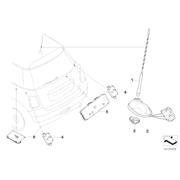 65203453893 Pręt anteny dachowej MINI R55 R56 R57N R57 R56N  - 65203453893 - Części oryginalne BMW Łódź | Sklep internetowy BMW