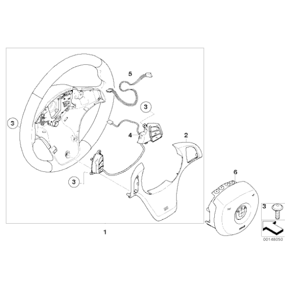 Osłona kierownicy M wielofunkcyjna czarna BMW X3 E83 E83N 1,8 2,0 2,5 3,0 - 32303455491