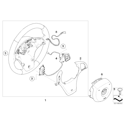 Osłona kierownicy M wielofunkcyjna czarna BMW X3 E83 E83N 1,8 2,0 2,5 3,0 - 32303455491