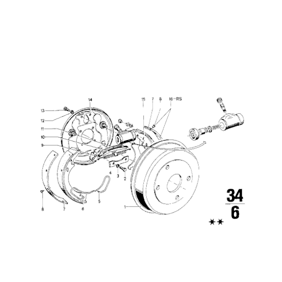 200 mm, Bęben hamulcowy - 34213460010