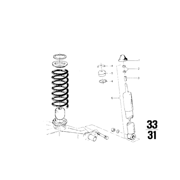 Osłonka amortyzatora tył BMW E10 E9 114 2002 2000 1600 1802 - 33523650106