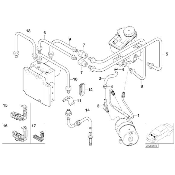 Przewód hamulcowy rurowy BMW E46 316i 318i M43 320 323i 328i 330i 330d 320d M52 M3 - 34326754945