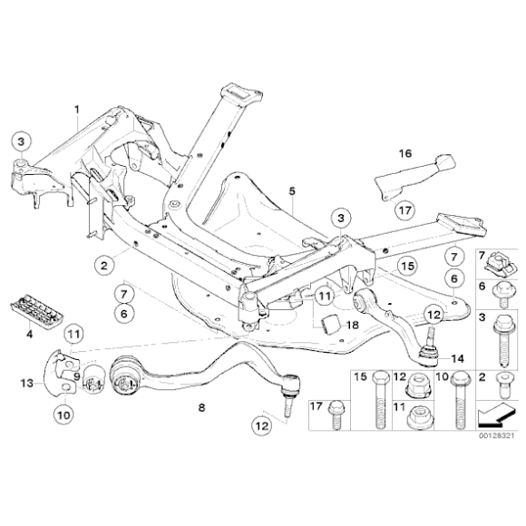 Tuleja wahacza przód BMW E65 E66 730d 730i 740i 740d 745i 745d 750i 760i - 31120304308