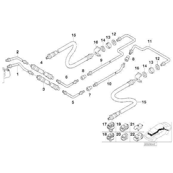 Przewód hamulcowy tylny ASC BMW E39 Touring 520 523 525 528 530 540 - 34326755340