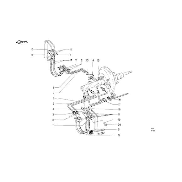 Przewód hamulcowy tył BMW E10 E12 E21 E23 E24 E28 E3 E32 E34 E36 E39 E9 NK- 34326755576