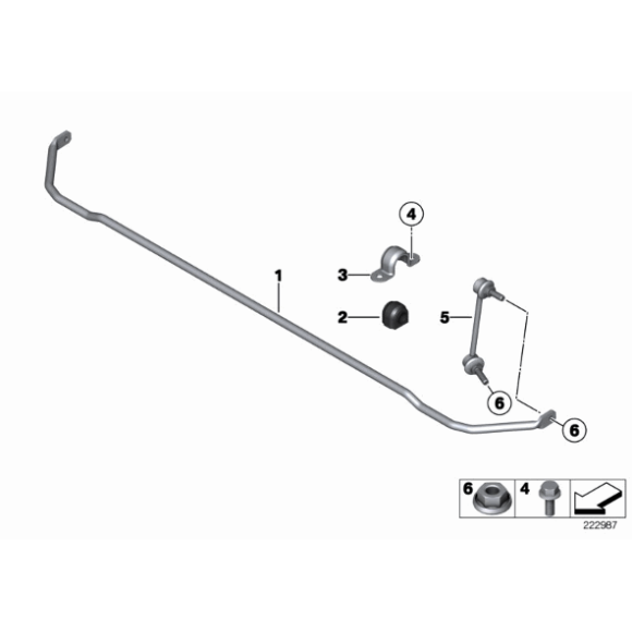 Guma stabilizatora tył MINI R55 R52 R56 R57 R59 R60 1,6 2,0 - 33556756151