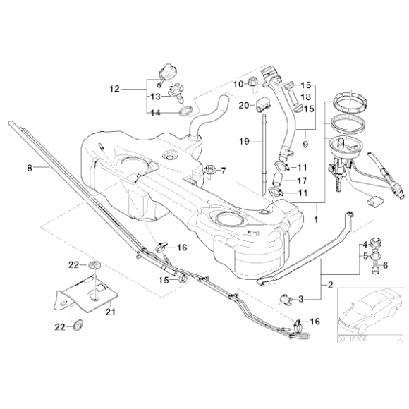 Taśma zaciskowa zbiornika paliwa BMW E46 318 320 325 316 330 323 - 16116756583