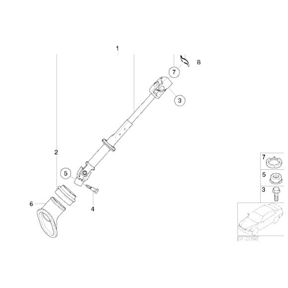 Osłona elastyczna kolumny kierowniczej MINI R50 R52 R53 Cooper One 1,4i 1,6i D - 32306757837