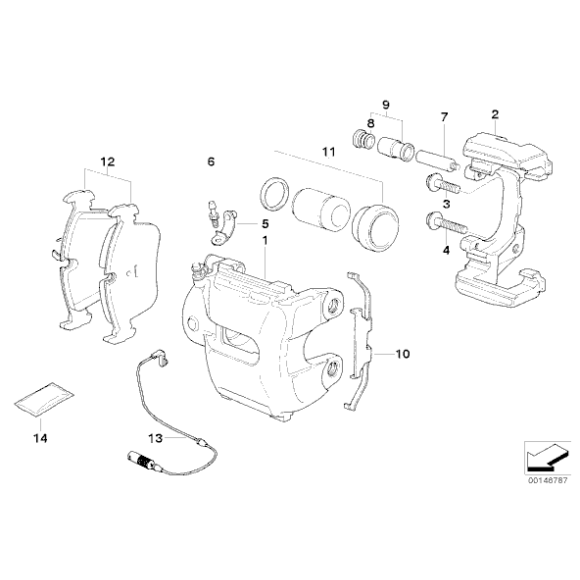 Zestaw naprawczy zacisku ham przód BMW E60 E61 E63 E64 E65 E53 745d 750i 535d 550i M5 635d 650i M6 - 34116759165