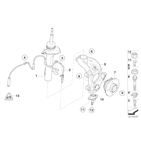 Amortyzator przód prawy MINI R50 R52 R53 One Coupe prod do 03.2002r. - 31306759244