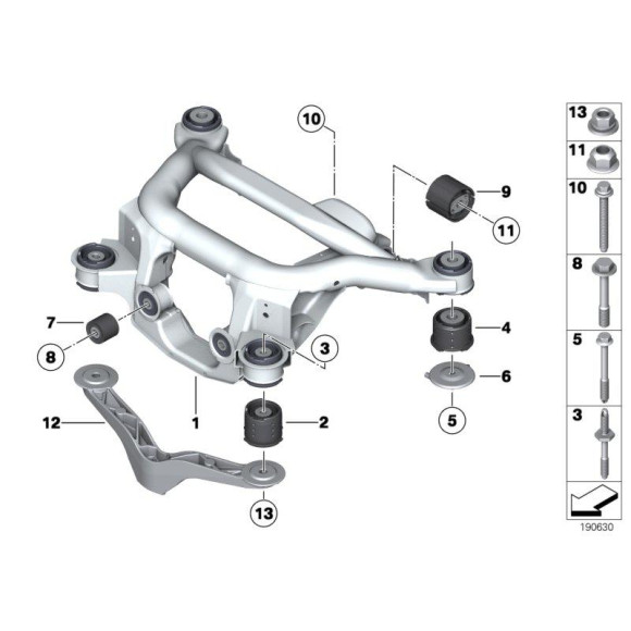 Śruba Sworzeń gwintowany BMW E46 E85 E86 E89 Z4 316 318 320 32 325 328 330 M3 - 33326760360