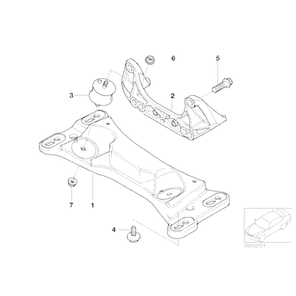 Wspornik skrzyni biegów BMW E46 Z4 320 325 330 - 22316760531