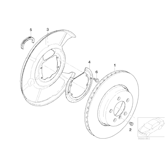 Osłona tarczy hamulcowej tył lewa BMW E60 E60N E63 E64 520 523 525 530 535 528 540 550 630 635 645 650 - 34216760853