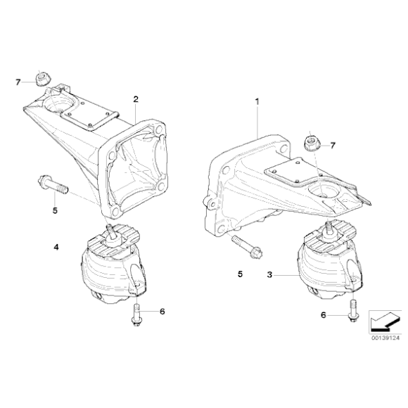 22116762608 Poduszka silnika prawa BMW E60 E61 E63 540 545 550 M5 645 650 M6 - 22116762608 - Części oryginalne BMW Łódź | Sklep internetowy BMW