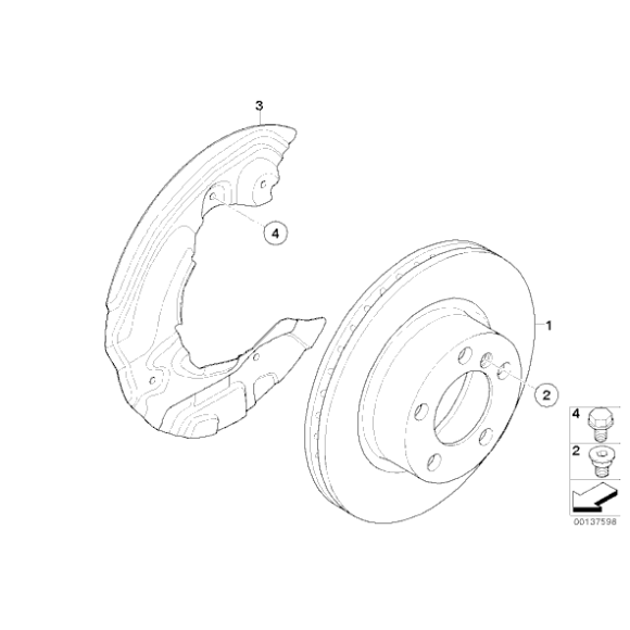 Osłona tarczy hamulcowej przód lewa BMW E81 E87 E82 E88 Z4 E90 E91 E92 E93 - 34106762851