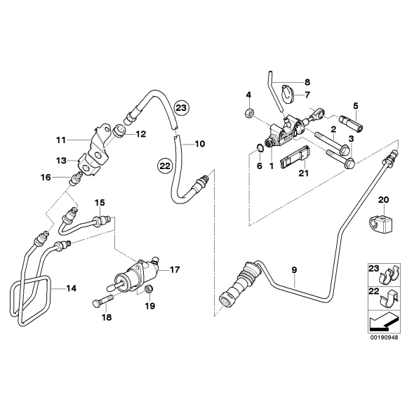 Przewód wysprzęglika BMW E81 E83 E84 E87 E90 E91 E92 E93 320 325 328 330 335 116 118 120 123 135 128 - 21526765790