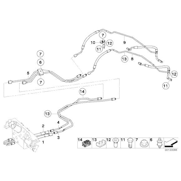 Przewód ciśnieniowy BMW E60 E61 E63 E64 525 530 535 540 545 550 645 650 - 37136766231