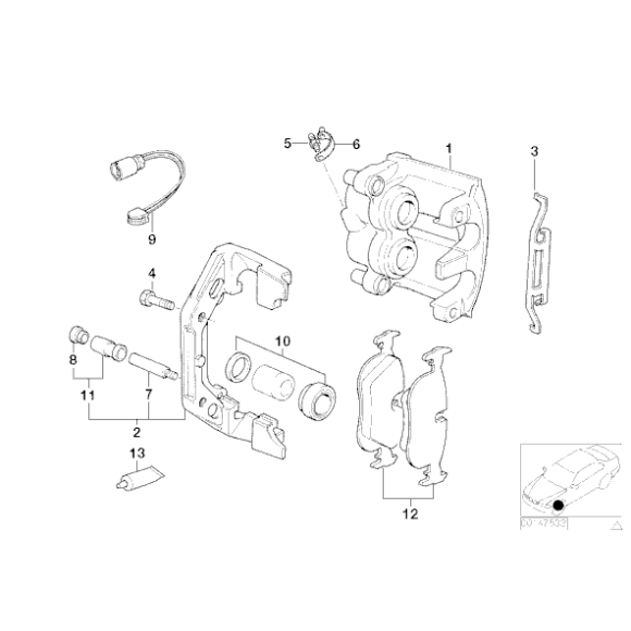 Śruba zacisku hamulcowego BMW E31 E36 E38 E46 E53 X5 E60 E61 E83 X3 Z3 - 34116767217