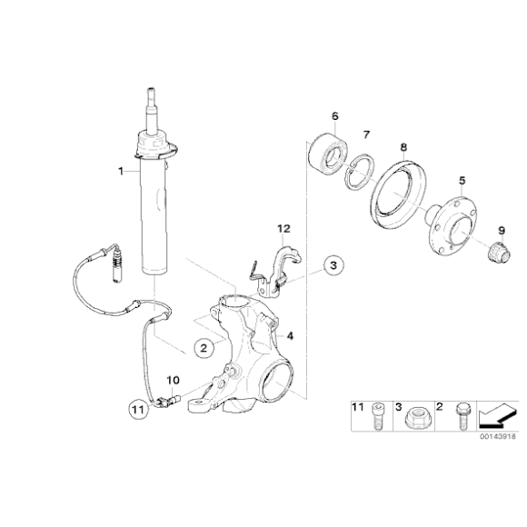 31206768308 Piasta z kołnierzem mocującym przód BMW E60 E61 525xi 525xd 528xi 530xi 530xd 535xi - 31206768308 - Części oryginalne BMW Łódź | Sklep internetowy BMW