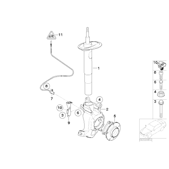 Piasta z łożyskiem, przód, tylko w połączeniu z - 31226750217