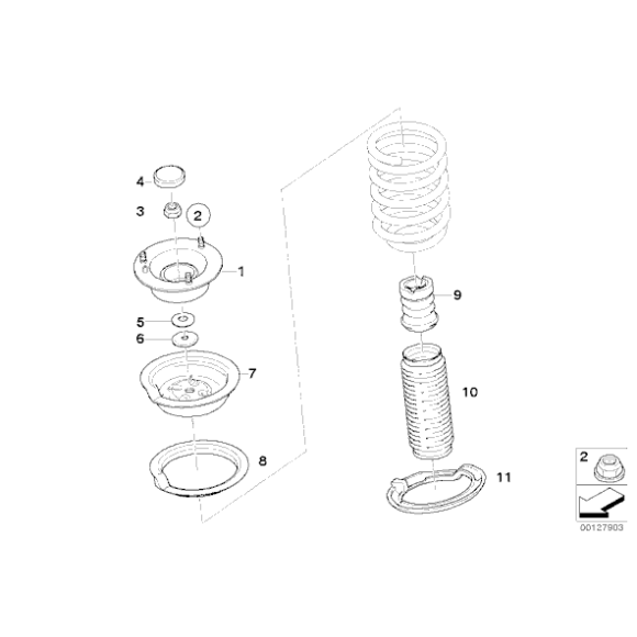 Podkładka sprężyny przód dolna BMW E83 X3 2,0d 2,0i 2,5i 3,0i 3,0d  - 31303411795