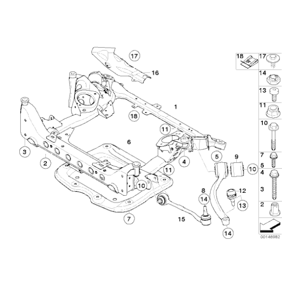 Sworzeń wahacza przód BMW E84 X1 E90 E91 E92 xdrive - 31126768988
