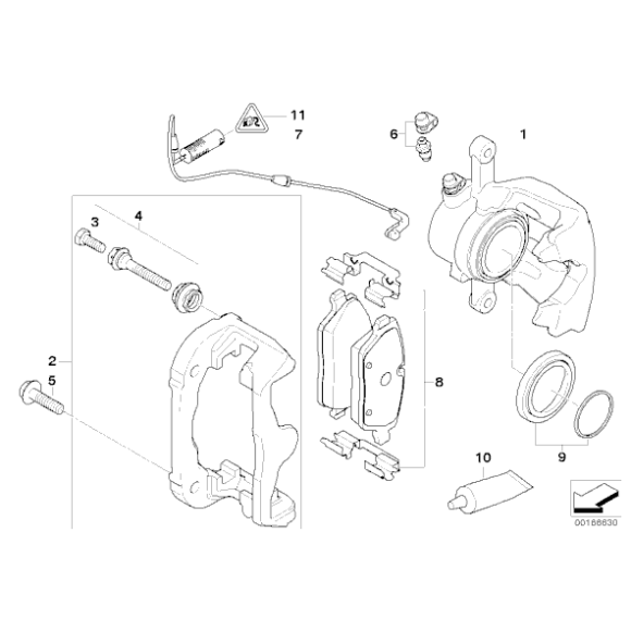 Zestaw naprawczy zacisku tył BMW E81 E87 E90 E92 316 318 320 116 118 120 - 34216769278