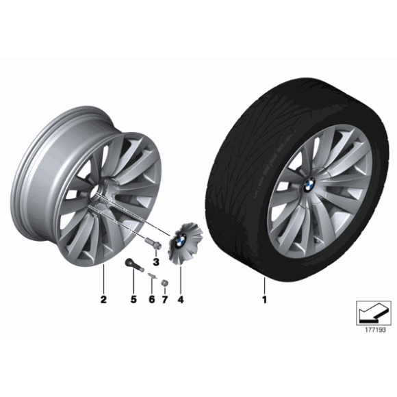 Kołpak BMW F01 F02 F04 F07 730 740 750 760 520 530 535 550 - 36136769370
