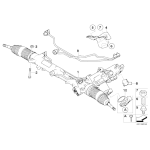 Komplet przewodów kierowniczych active steering BMW E60 E61 E63 E64 - 32106769413