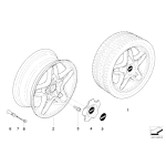 Osłona piasty kołpak kołpaczek biały MINI R50 R52 R53 R55 R56 R57 - 36136769756