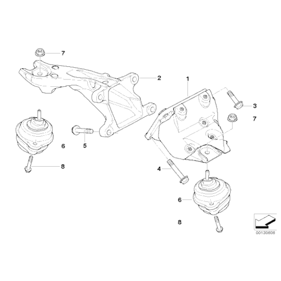 22116770793 Poduszka silnika BMW E53 X5 4,4i 4,6is 4,8is M62 N62 - 22116770793 - Części oryginalne BMW Łódź | Sklep internetowy BMW