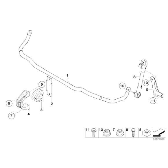 Łącznik stabilizatora przód lewy BMW E60 E61 520 523 525 530 535 540 545 550 M5 - 31306781547