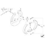 Pierścień mocujący szczęki hamulcowe BMW E81 E88 E87 E90 E91 E92 F20 F22 F30 F21 F31 F32 F36 - 34216771429