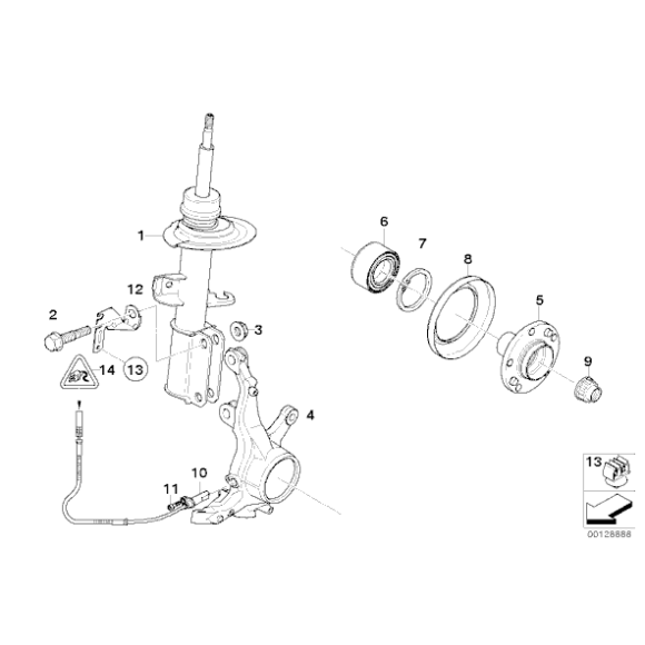 34526771704 Czujnik ABS przód BMW E53 X5 3,0d 3,0i 4,4i 4,8is prod. po 10.03r. - 34526771704 - Części oryginalne BMW Łódź | Sklep internetowy BMW