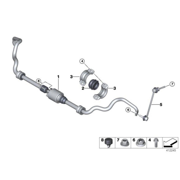 Poduszka guma stabilizatora przód BMW E70 E71 F01 F07 F10 F11 F12 F13 F15 F16 F85 Dynamic Drive - 37116771932