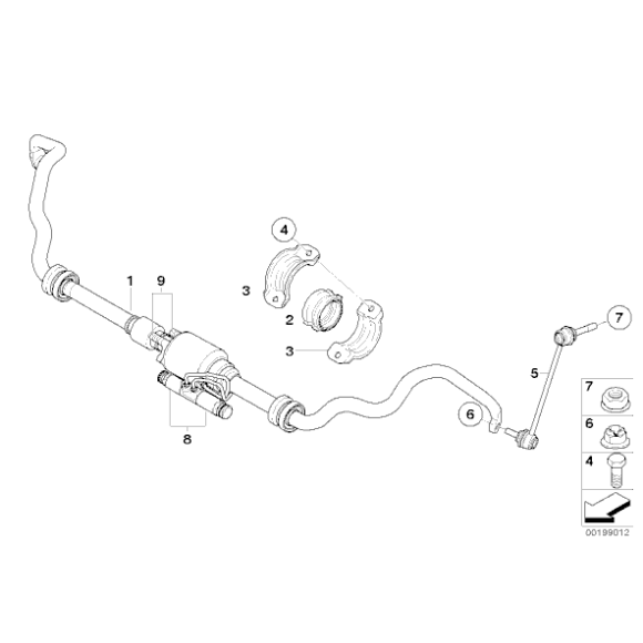 Poduszka guma stabilizatora przód BMW E70 E71 F01 F07 F10 F11 F12 F13 F15 F16 F85 Dynamic Drive - 37116771932