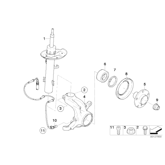 Amortyzator przedni lewy - 31313453521