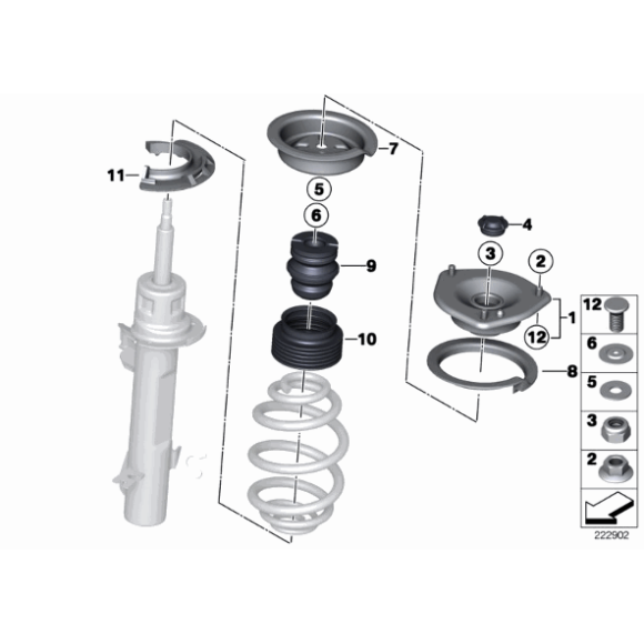 Podkładka amortyzatora przód dolna MINI R55 R56 R56 R57 R58 R59 R60 R61 - 31306772745