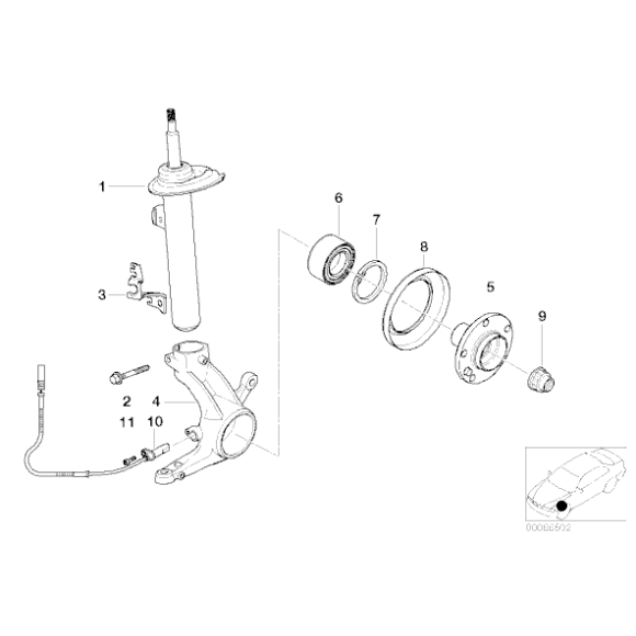 Amortyzator przedni prawy - 31316759648