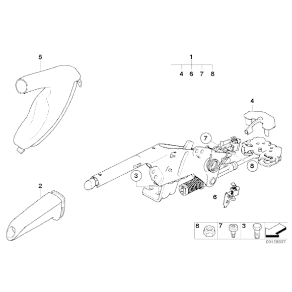 Dźwignia hamulca ręcznego BMW E60 E61 520d 520i 523i 525d 525i 528xi 530i 535i 540i 550i - 34406773958