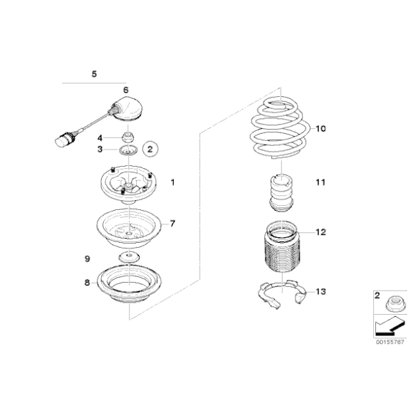 Podkładka sprężyny przód górna BMW E38 E39 E46 E53 X5 E60 E61 E63 E65 M3 M5 M6 725 730 735 728 740 745 750 760 528 530 535 540 -