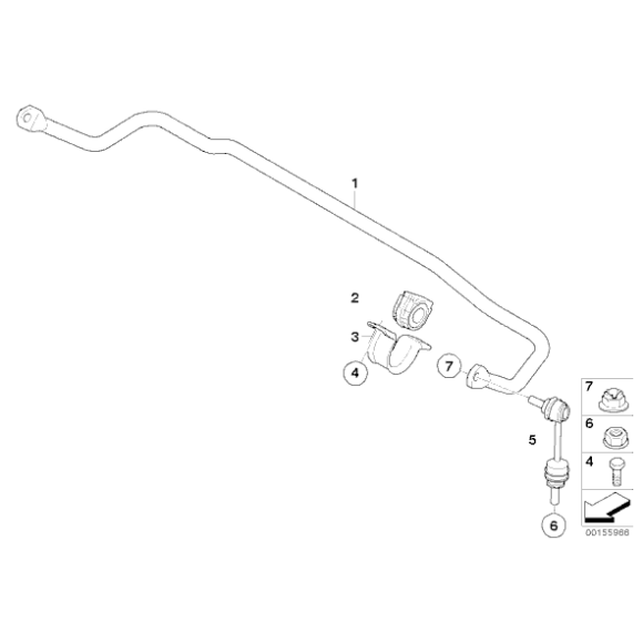 Guma stabilizatora tył BMW X5 X6 E70 E71 F15 F16 F85 F86 25dX 28iX 30dX 35dX 35iX 40dX 40eX 50iC M50dX - 33556776559