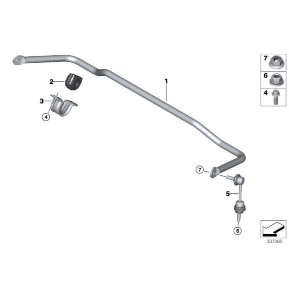 Guma stabilizatora tył BMW X5 X6 E70 E71 F15 F16 F85 F86 25dX 28iX 30dX 35dX 35iX 40dX 40eX 50iC M50dX - 33556776559
