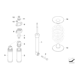 Osłona i odbój amortyzatora tył BMW E86 Z4 3,0si Coupe z zawieszeniem M-technic - 33506777036